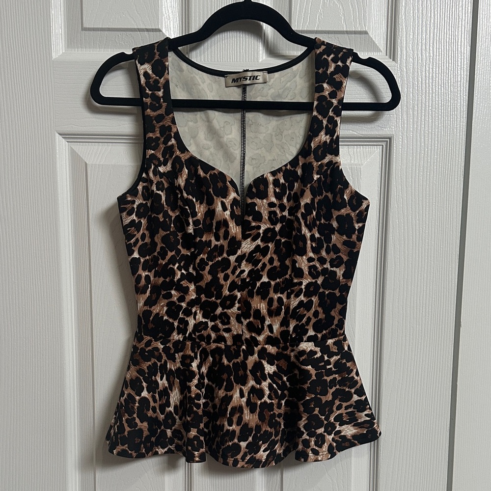 Mystic Leopard Print Peplum Top